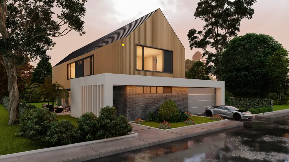 Home design 4 bedrooms 3.5 bathrooms 2 story Style House modern-farm-house Code #HS52-8